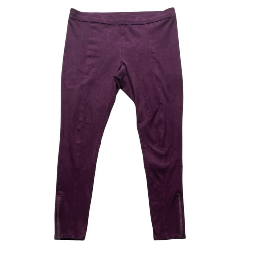 Express Women’s Purple Faux Suede Ankle Zip Leggings Size Large